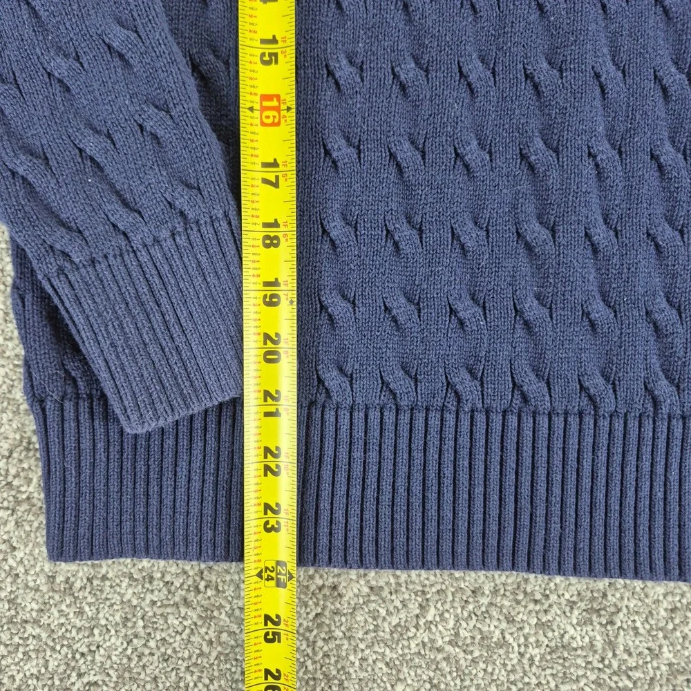 Polo Ralph Lauren Sweater Youth Size XL (18-20) Navy Blue Cable Knit Crewneck
